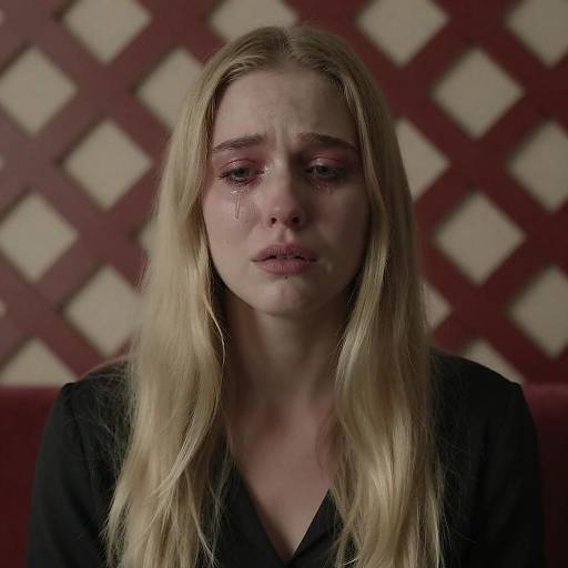 Distressed Woman in Close-Up Photography