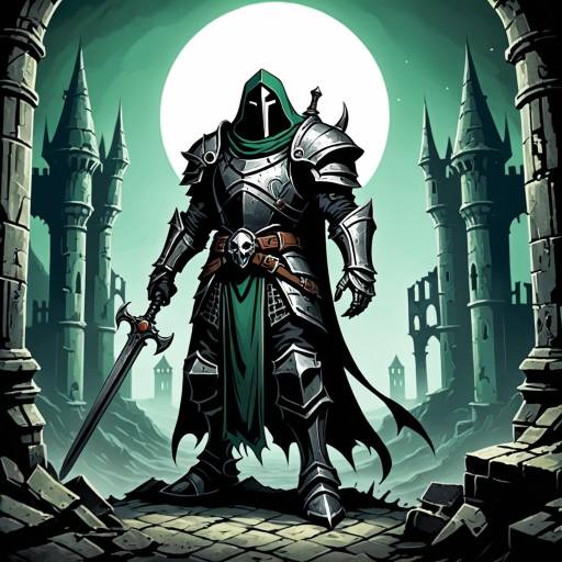 Dark Knight in Armor with Sword
