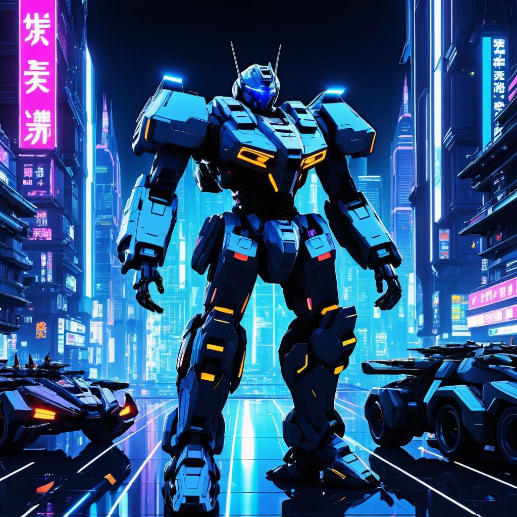 Mech Pilot and Sentinel in Neon City