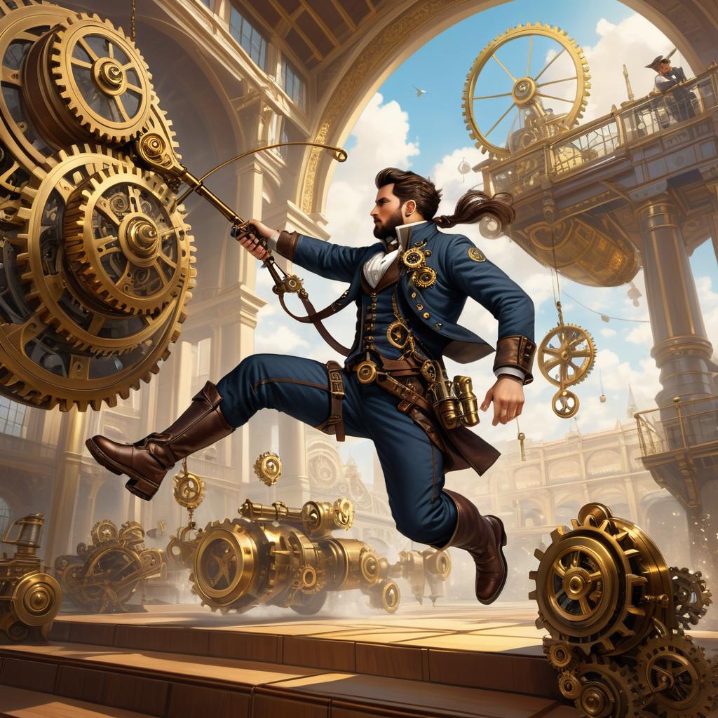 Fearless Engineer in Steampunk Adventure