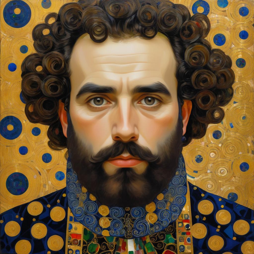 Vintage Portrait in Klimt's Style