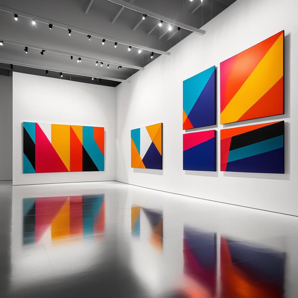 Vibrant Abstract Art in Modern Gallery