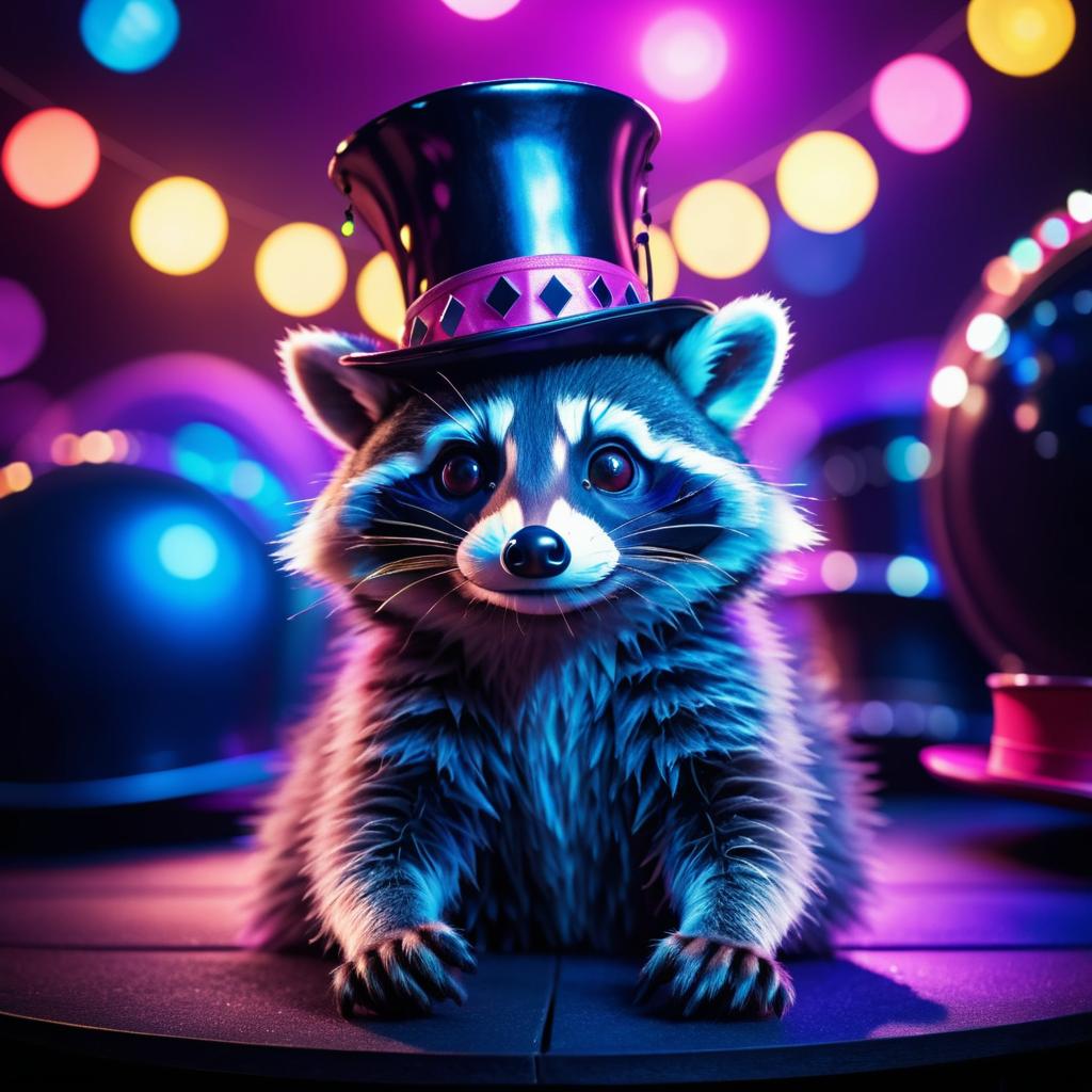 Enchanting Raccoon in Magician's Hat