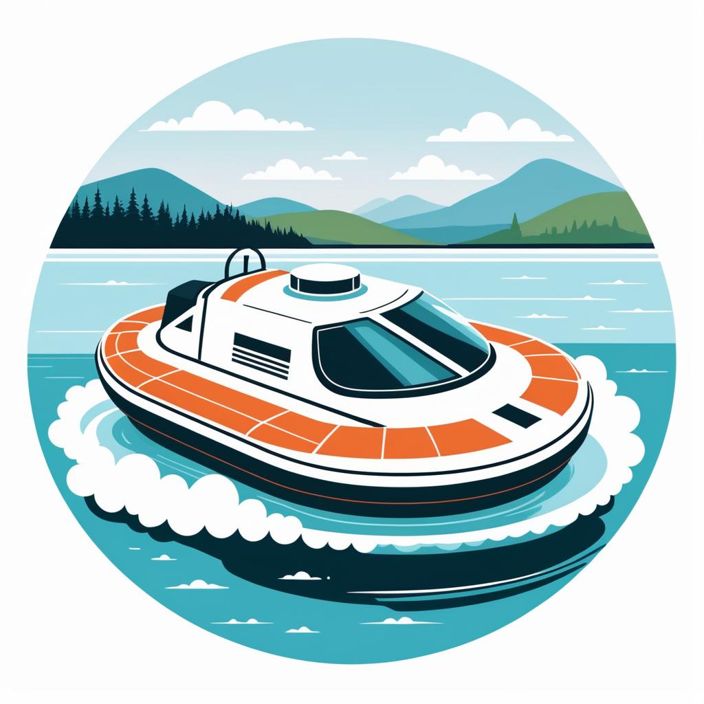 Flat Hovercraft T-Shirt Design Illustration