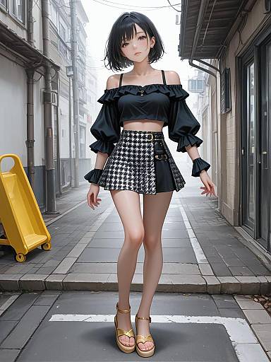 Young Woman in Contemporary Street Style Outfit