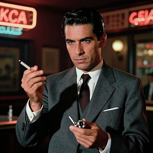 Vintage Film Noir Latin Magician Portrait