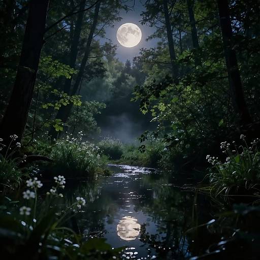 Mystical Moonlit Forest Sanctuary