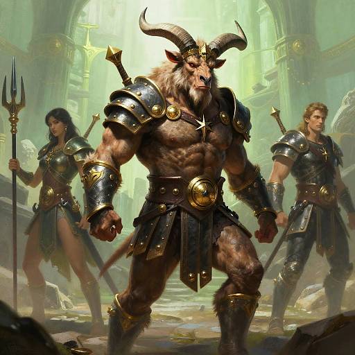 Epic Male Minotaur Gladiator Art
