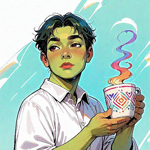 Anime Style Shrek Close-Up Portrait