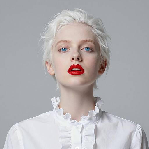 Portrait of a Striking White-Haired Individual