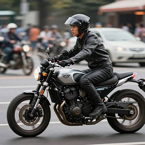 Photorealistic Rider in Leather Gear