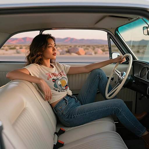 Retro Coupe Portrait of a Woman