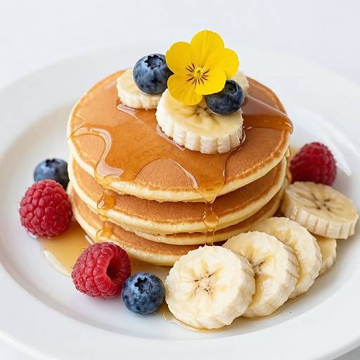 Golden Pancakes with Fresh Berries