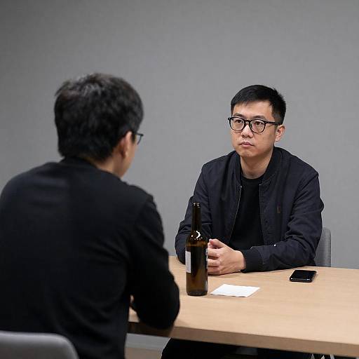 Minimalist Encounter in Grey Room