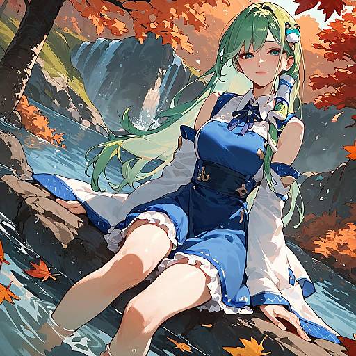 Autumn River View with Kochiya Sanae