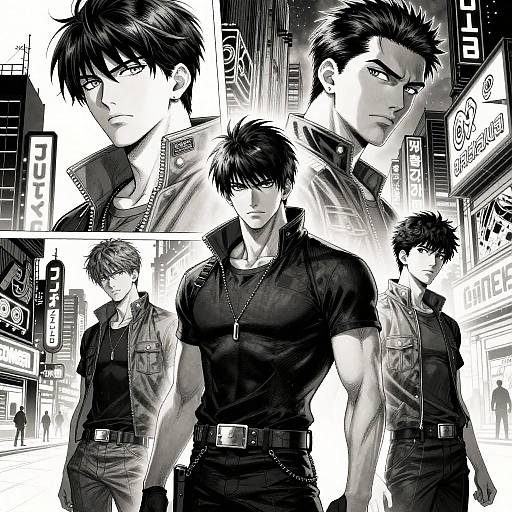 Cyberpunk Manga Cityscape Concept Art