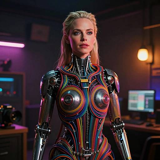 Biomechanical Charlize Theron Cable-Shaman Portrait