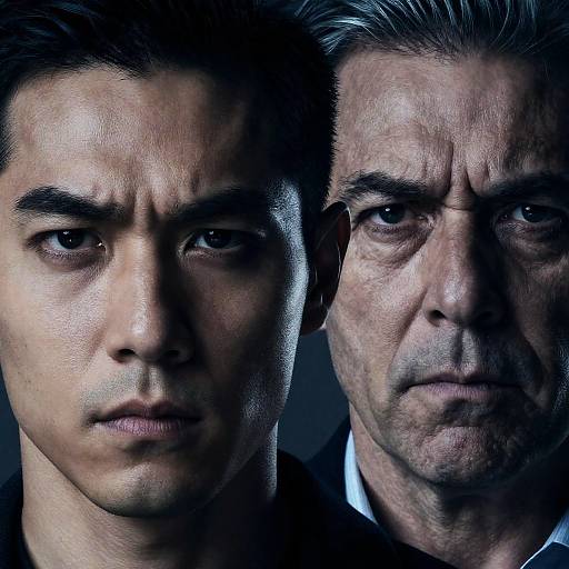 Intense Close-Up Portrait of Two Men