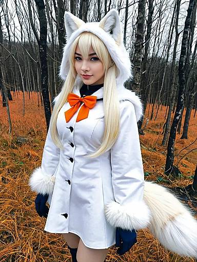 Cosplay photo of arctic fox (kemono friends). Costume clothes