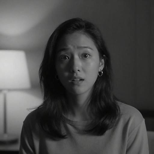 Moody Black-and-White Portrait of a Woman