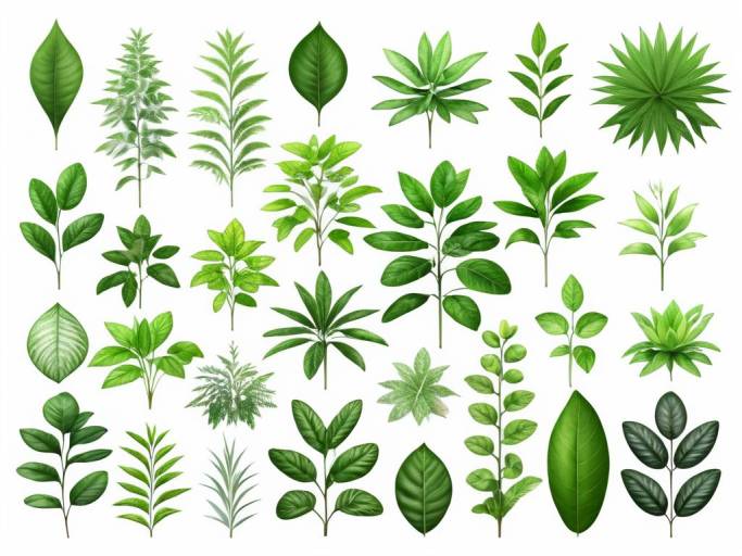 Variety of Green Leaves Collection