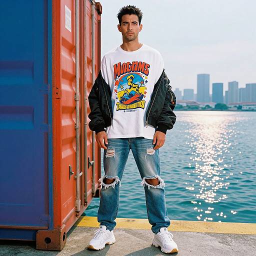 Confident Man in Vibrant Urban Style