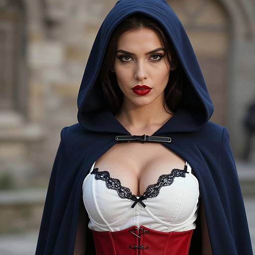 Digital Portrait of Woman in Hooded Cloak