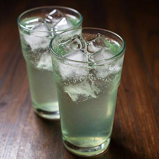 Sparkling Green Drink in Glasses