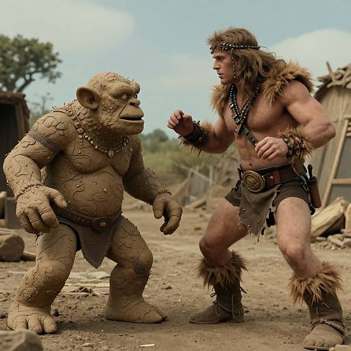 1960s Barbarian vs Claymation Troll