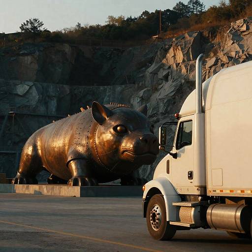 Massive Steel Leviathan Sculpture at Quarry