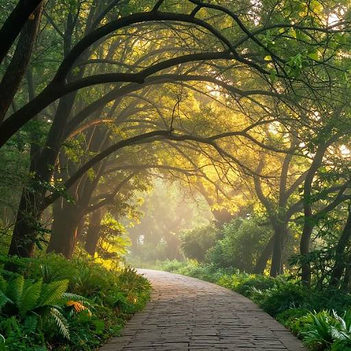Golden Archway of Majestic Trees