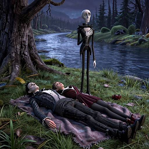 Colorful Photorealistic Couple by River