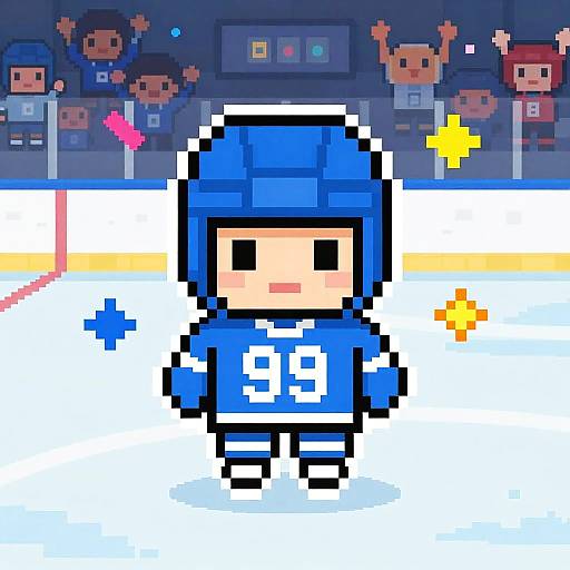 Pixel Art Ice Hockey Player 16-bit
