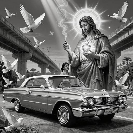 Chicano Art with Lowrider Iconography