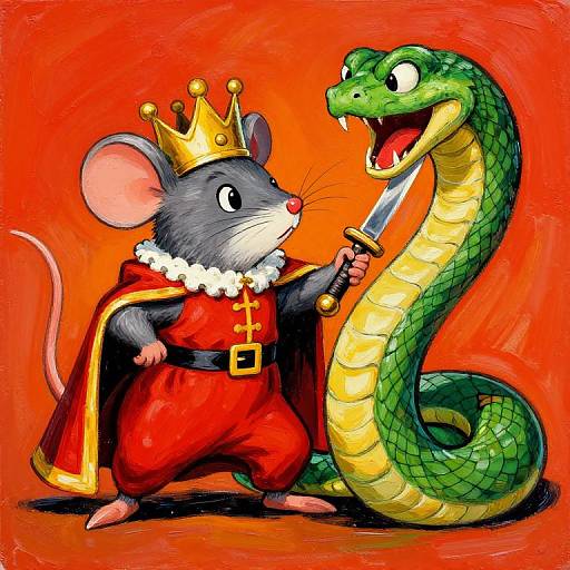 Mouse King vs. Snake Monster Battle