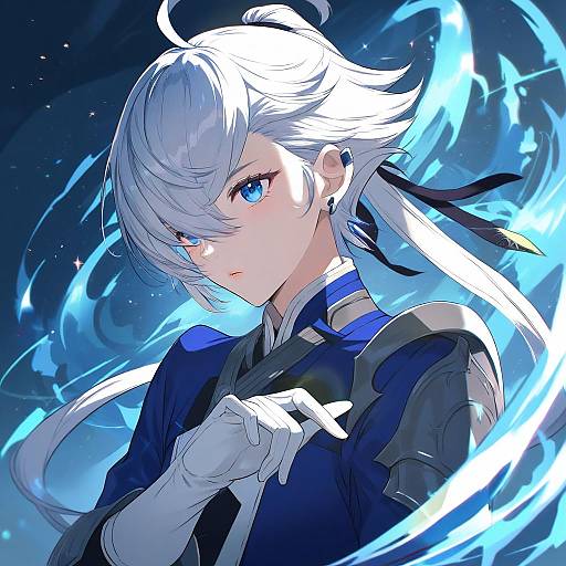 Illustration of Alphinaud leveilleur, final fantasy in the style of Naruse hirofumi