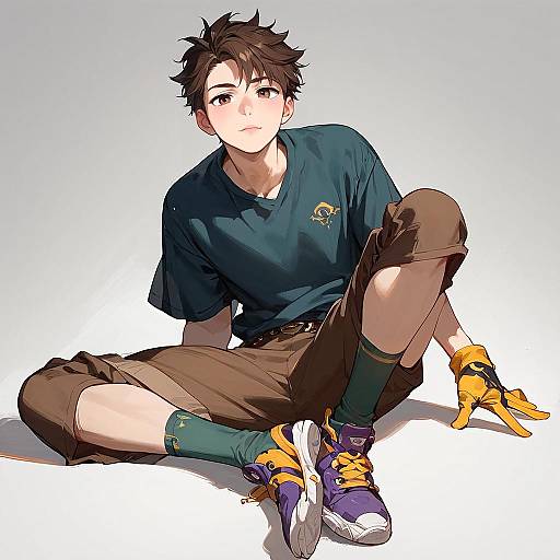 Anime Boy Koshiro in Casual Outfit