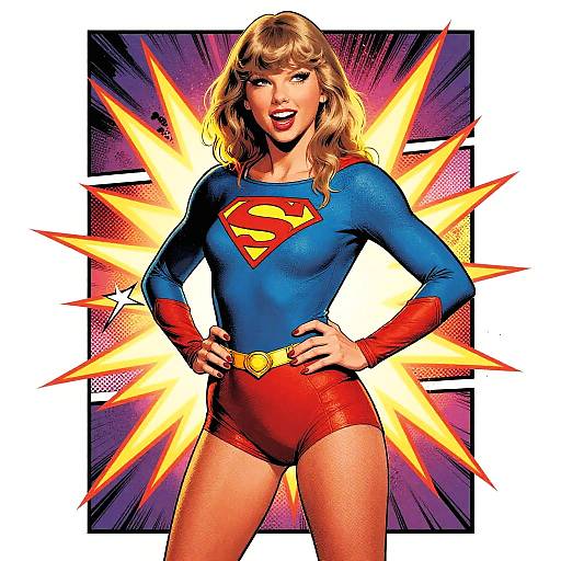 Taylor Swift Retro Superhero Comic Cover