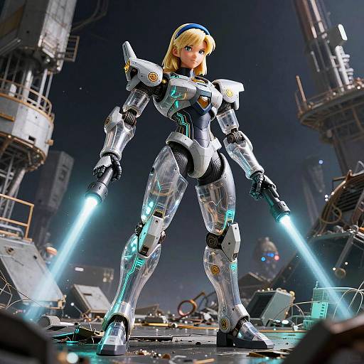 Mecha Android 18 in Zero Gravity