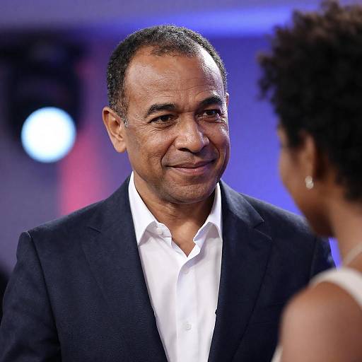 Smiling Man in Patterned Suit Portrait