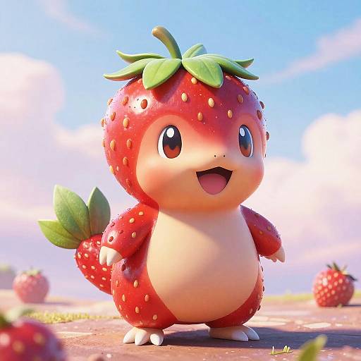 Strawberry-Inspired Fantasy Pokemon