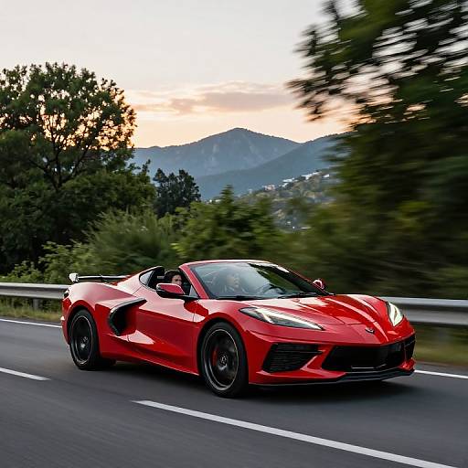 Red 2020 Corvette Stingray Convertible Drive