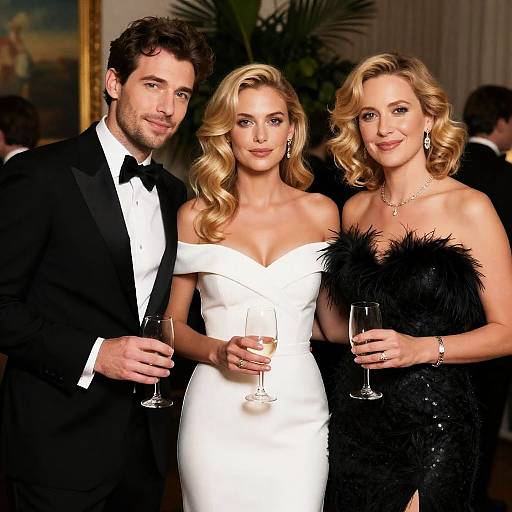 Elegant Evening: Formal Trio Portrait