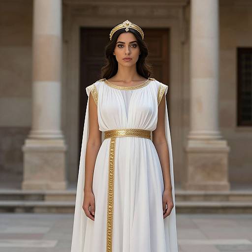 Woman in Grecian White Dress