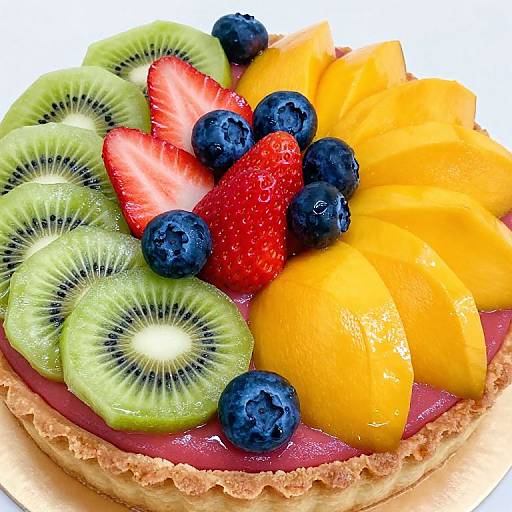 Vibrant Fruit-Topped Tart Close-Up