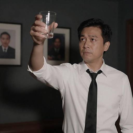 Dramatic Portrait of a Toasting Man