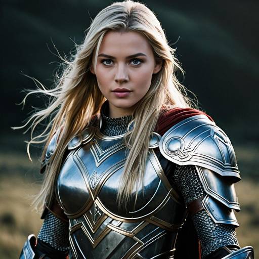 Female Warrior in Silver Armor