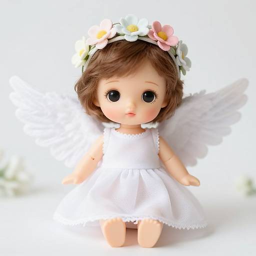 Angel Doll with Floral Headband
