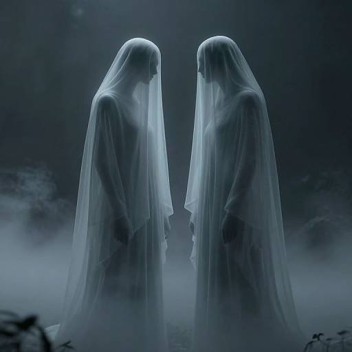 Ethereal Ghostly Figures in Fog