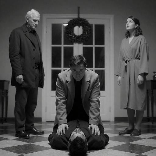 Emotive Black-and-White Room Scene